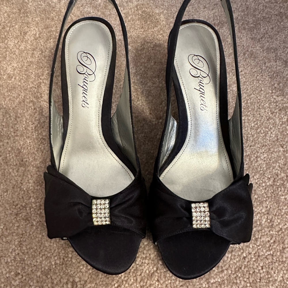 Navy Blue Slingback Heels